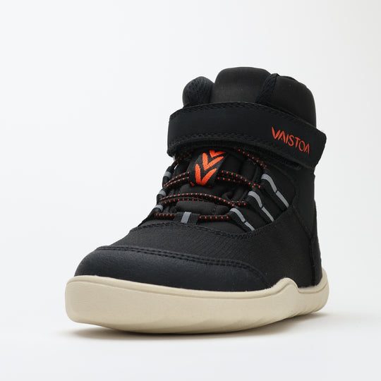 vaistoa kaste waterproof kids barefoot shoes black front angle