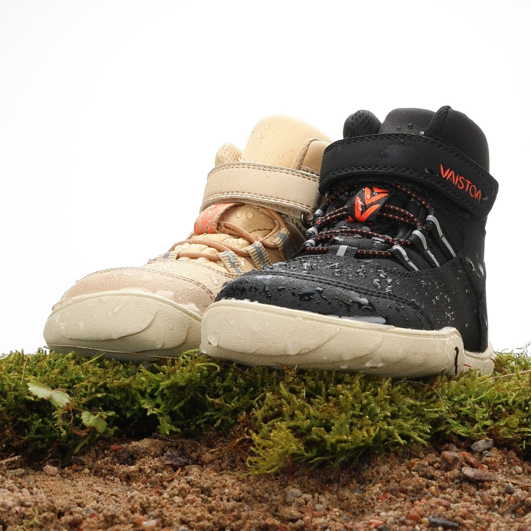 vaistoa kaste waterproof kids barefoot shoes black moss and sand