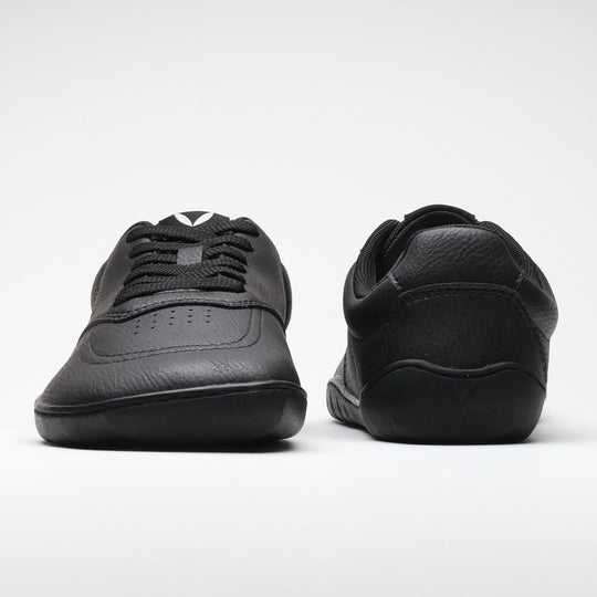 Vaistoa Katu 2 black barefoot sneakers – photographed from the front and back, highlighting the minimalist design, wide toe box, and low profile.