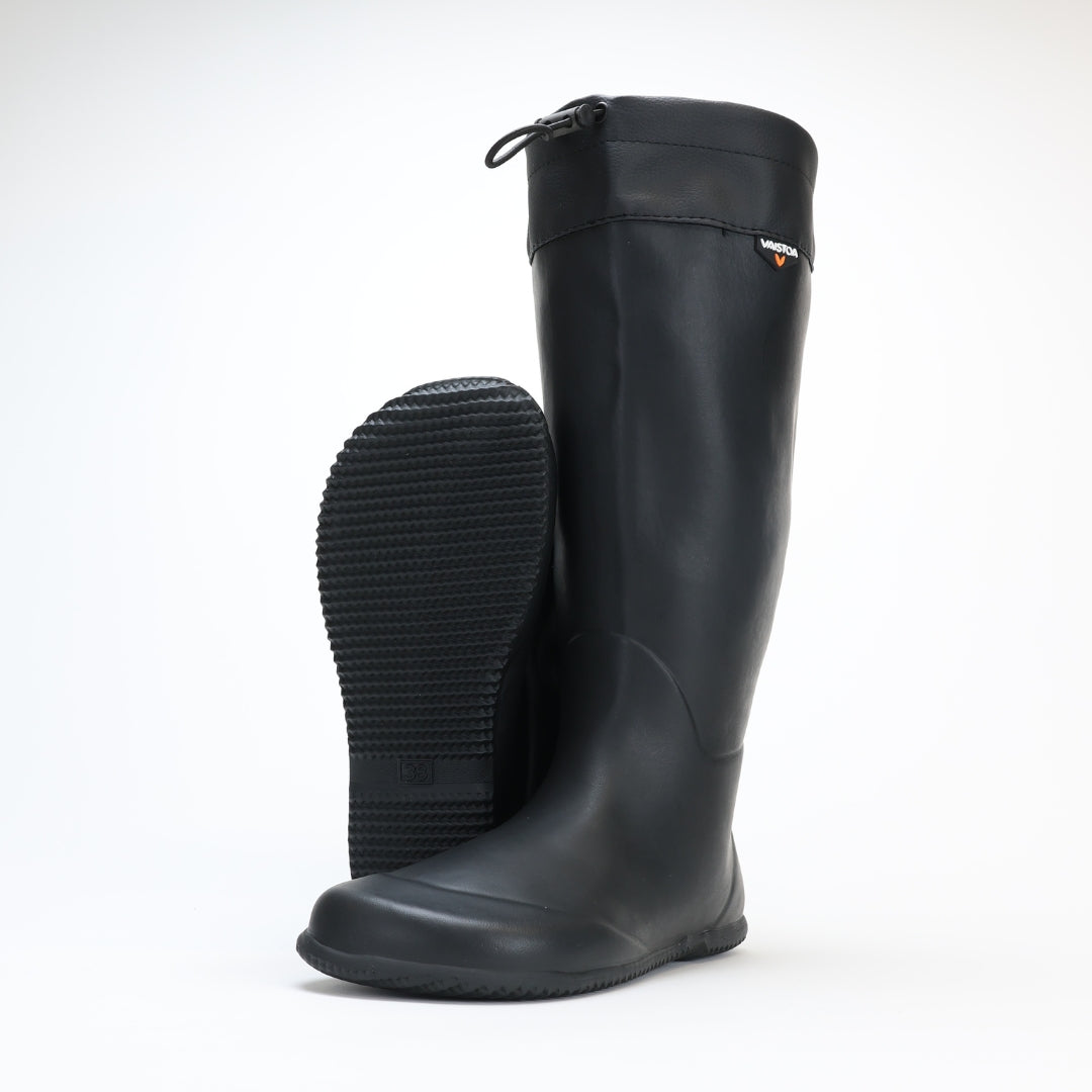 vaistoa katve barefoot shoes rubber rain boots black design from finland