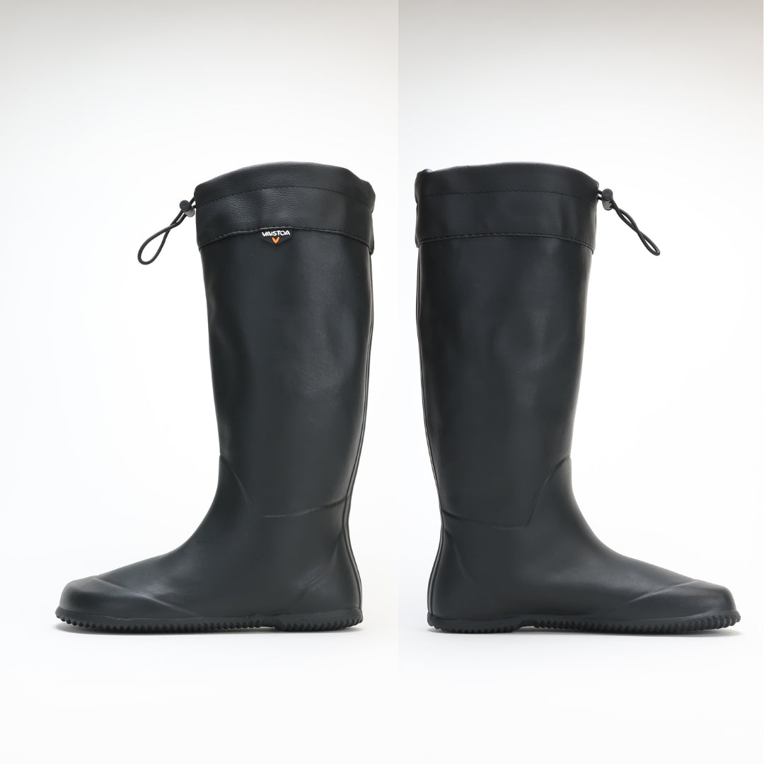 vaistoa katve barefoot shoes rubber rain boots black flat zero drop sole