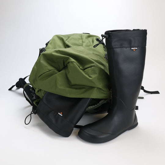 vaistoa katve barefoot shoes rubber rain boots black rolls into backpack