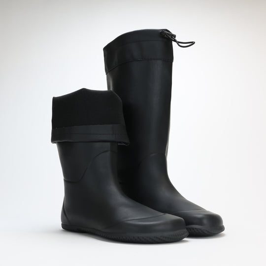 vaistoa katve barefoot shoes rubber rain boots black shaft rolled down