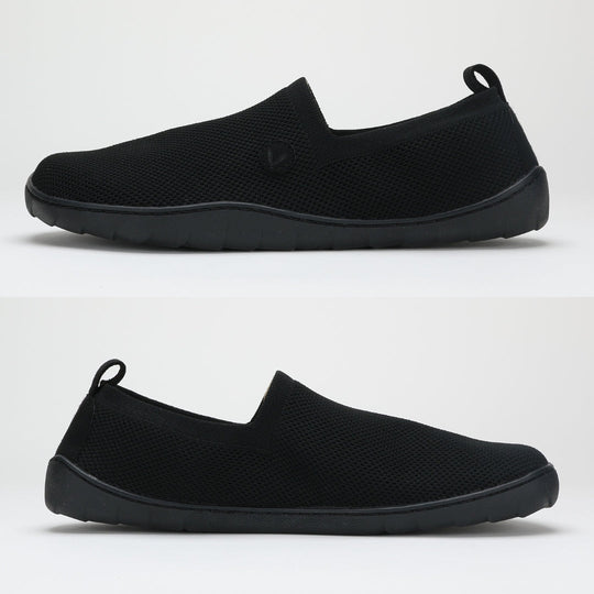 Vaistoa Lempeä 2 barefoot slip-on shoes black – flat zero-drop sole with no heel rise