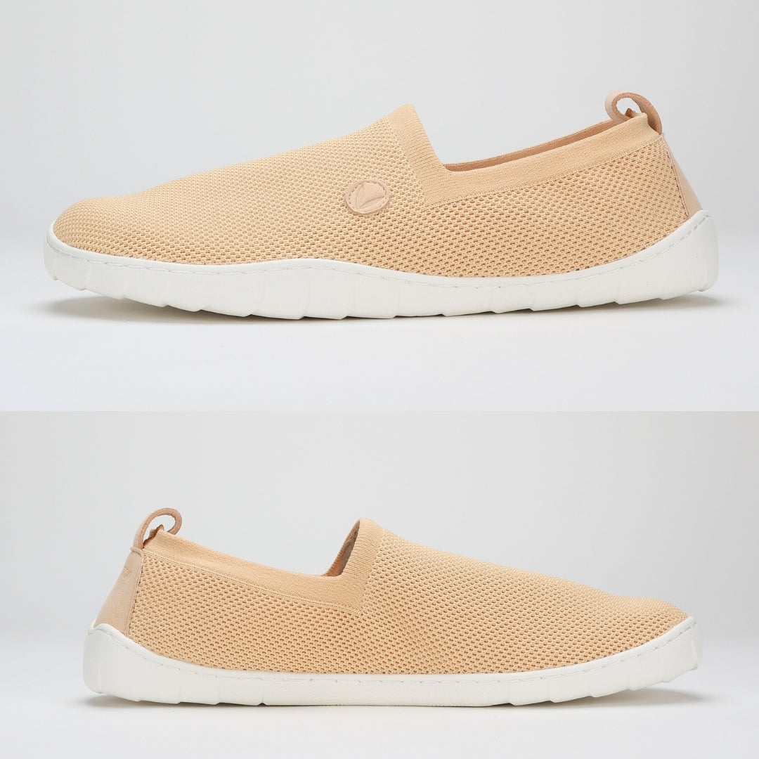 Vaistoa Lempeä 2 barefoot slip-on shoes peach – flat zero-drop sole with no heel rise
