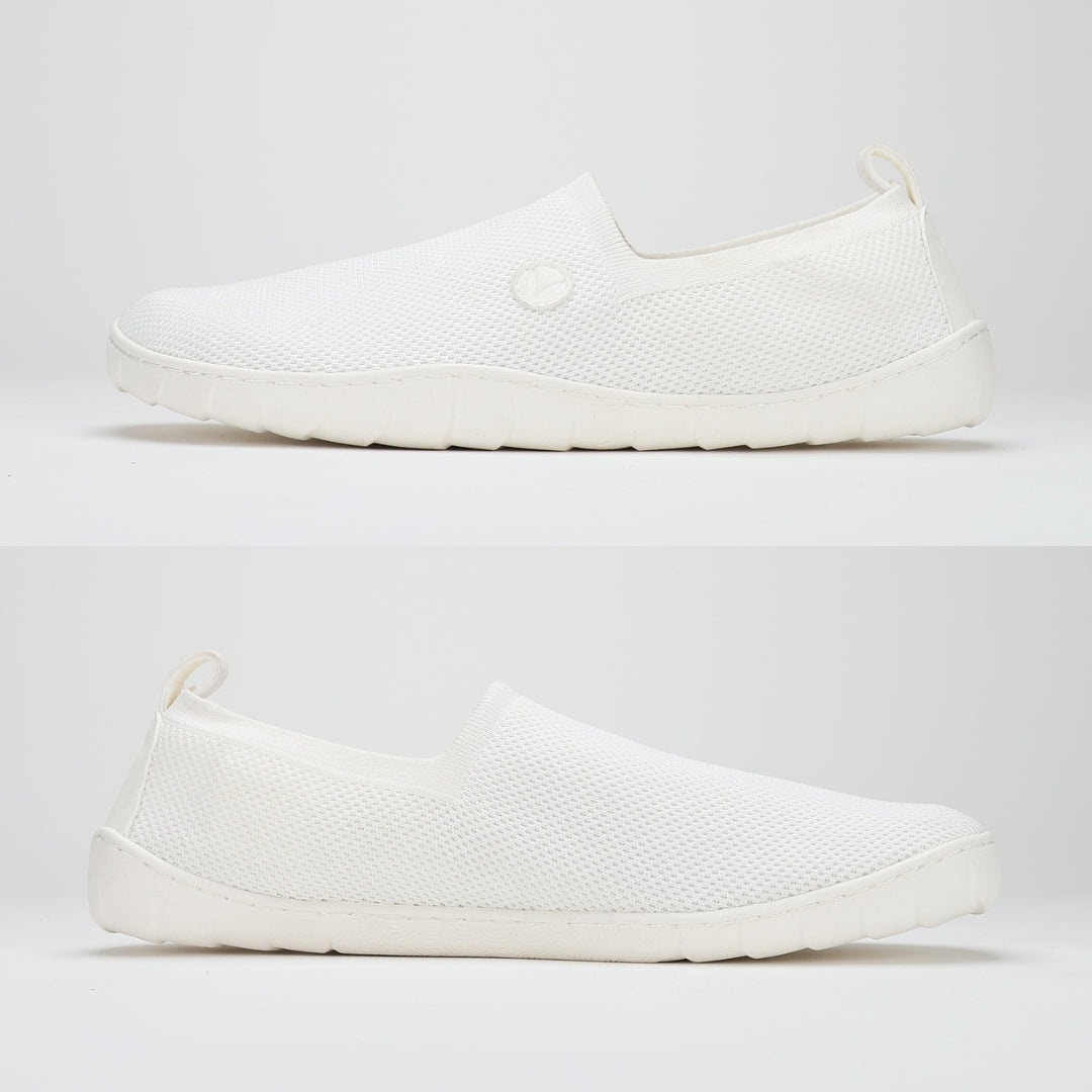 Vaistoa Lempeä 2 barefoot slip-on shoes white – flat zero-drop sole with no heel rise