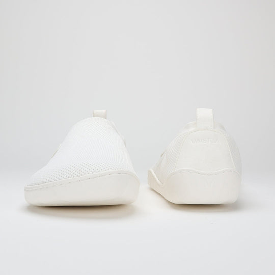 Vaistoa Lempeä 2 barefoot slip-on shoes white – front and back views