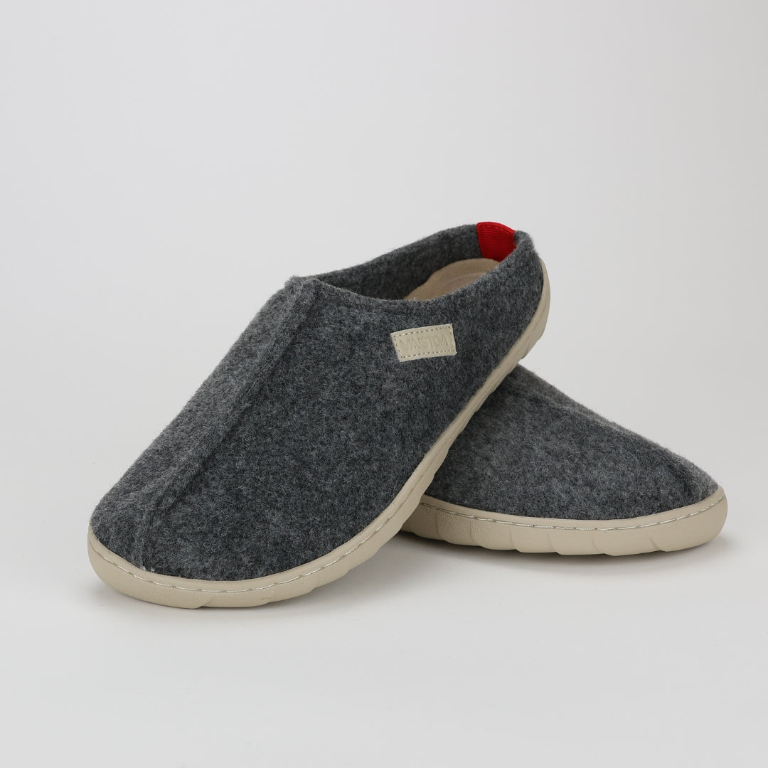 vaistoa toive barefoot felt slippers gray front angle shoes stacked