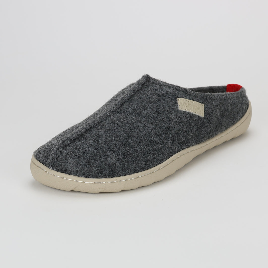 vaistoa toive barefoot felt slippers gray front angle single shoe