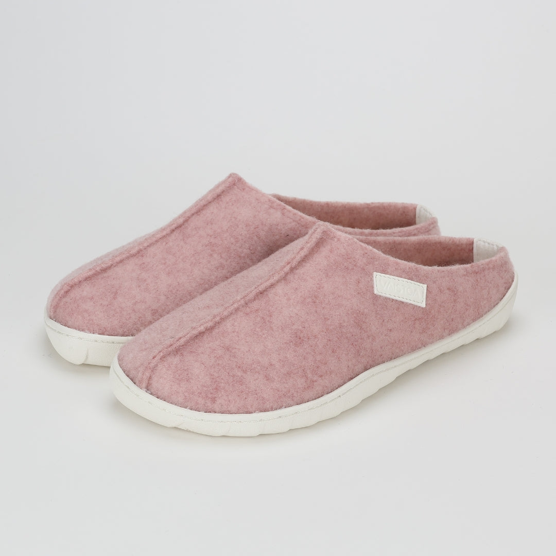 vaistoa toive barefoot felt slippers rose front angle pair