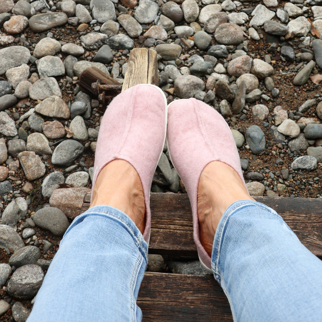vaistoa toive barefoot felt slippers rose lifestyle outdoor
