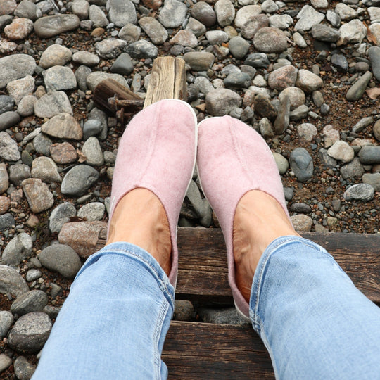 vaistoa toive barefoot felt slippers rose lifestyle outdoor