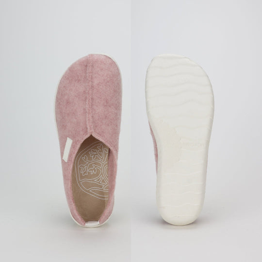 vaistoa toive barefoot felt slippers rose wide foot shaped toe box
