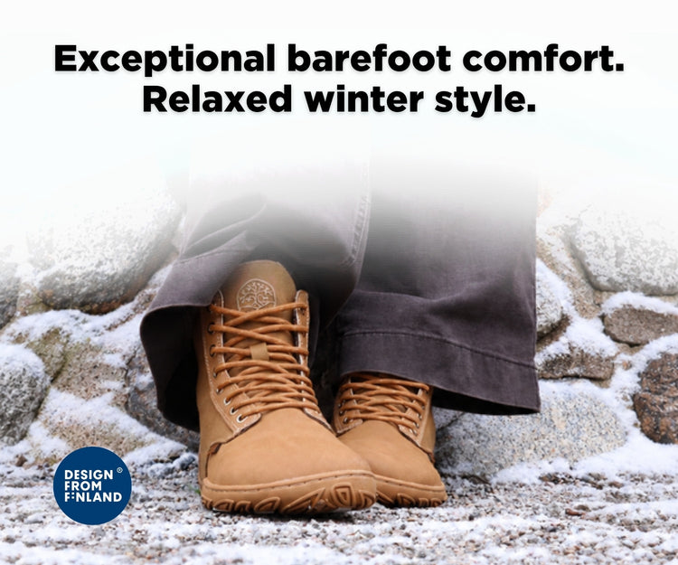Exceptional barefoot comfort. Relaxed winter style.